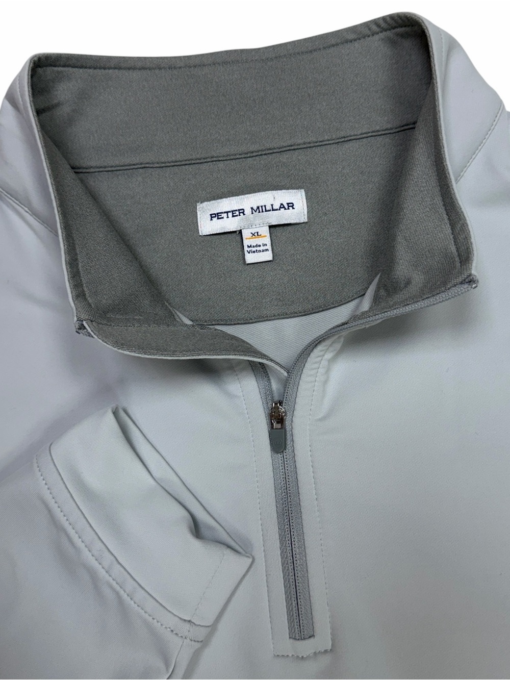 Peter Millar Perth Mens XL Grey Performance Zip Golf Pullover Crown Stretch